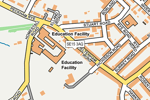 SE15 3AQ map - OS OpenMap – Local (Ordnance Survey)