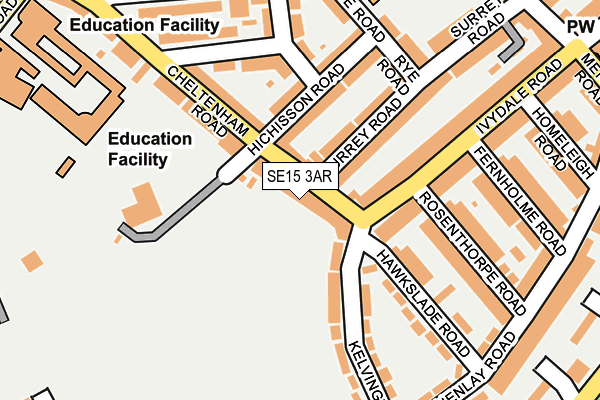 SE15 3AR map - OS OpenMap – Local (Ordnance Survey)