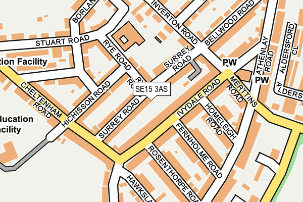 SE15 3AS map - OS OpenMap – Local (Ordnance Survey)