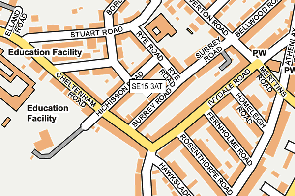SE15 3AT map - OS OpenMap – Local (Ordnance Survey)