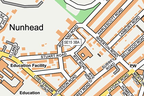 SE15 3BA map - OS OpenMap – Local (Ordnance Survey)