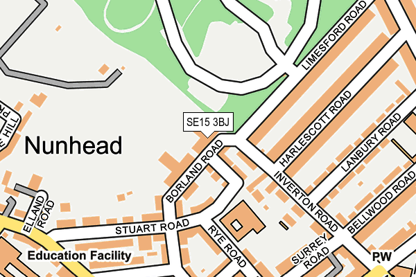 SE15 3BJ map - OS OpenMap – Local (Ordnance Survey)