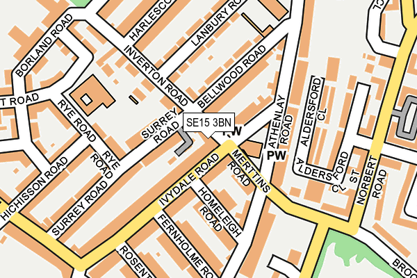 SE15 3BN map - OS OpenMap – Local (Ordnance Survey)