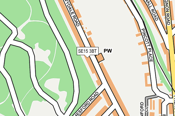 SE15 3BT map - OS OpenMap – Local (Ordnance Survey)