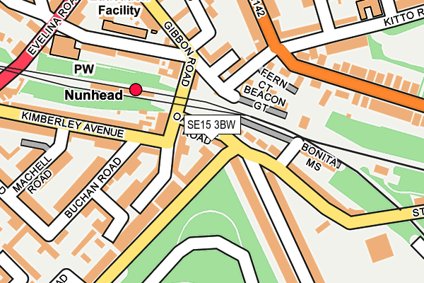 SE15 3BW map - OS OpenMap – Local (Ordnance Survey)