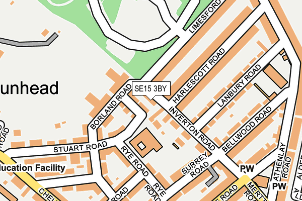 SE15 3BY map - OS OpenMap – Local (Ordnance Survey)