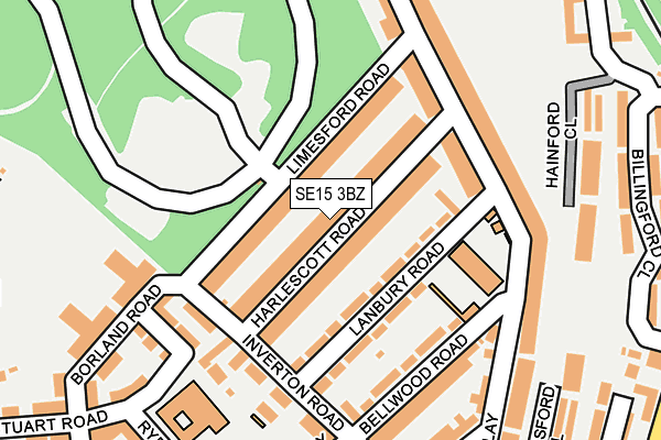 SE15 3BZ map - OS OpenMap – Local (Ordnance Survey)
