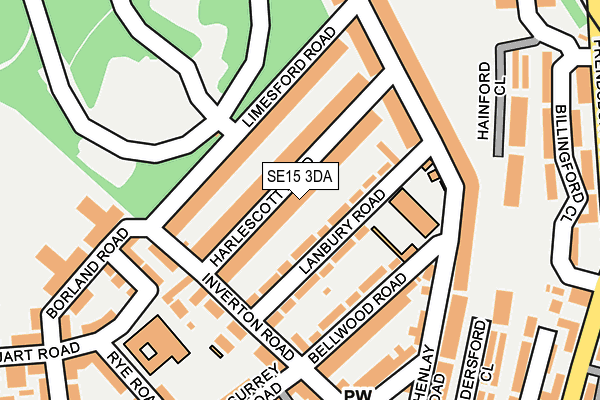 SE15 3DA map - OS OpenMap – Local (Ordnance Survey)