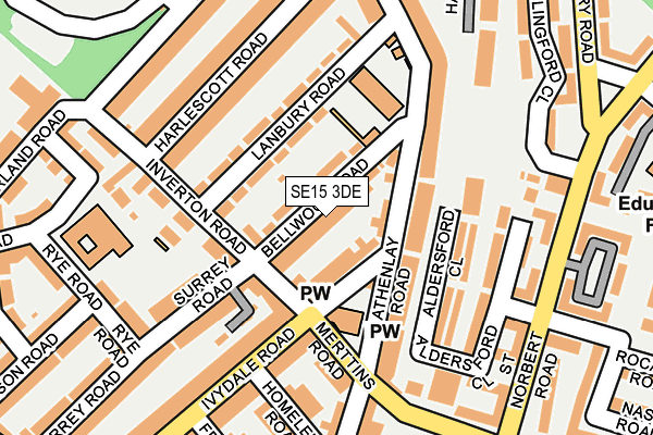 SE15 3DE map - OS OpenMap – Local (Ordnance Survey)