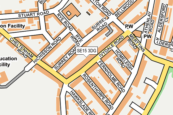 SE15 3DG map - OS OpenMap – Local (Ordnance Survey)
