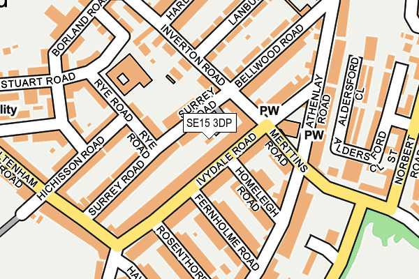 SE15 3DP map - OS OpenMap – Local (Ordnance Survey)