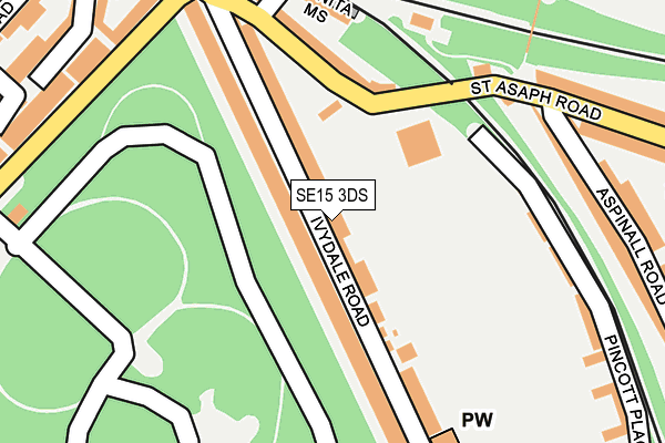 SE15 3DS map - OS OpenMap – Local (Ordnance Survey)