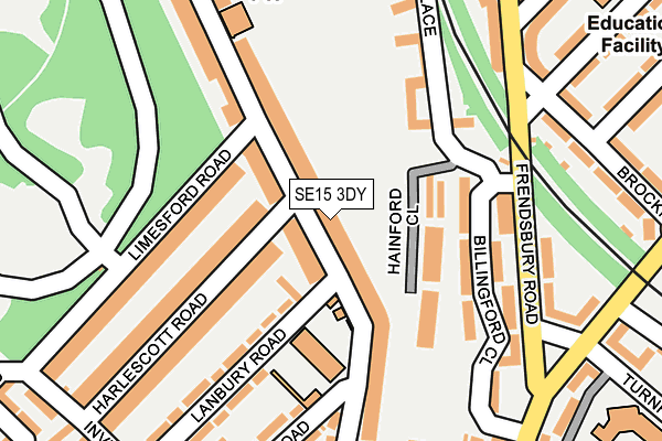 SE15 3DY map - OS OpenMap – Local (Ordnance Survey)