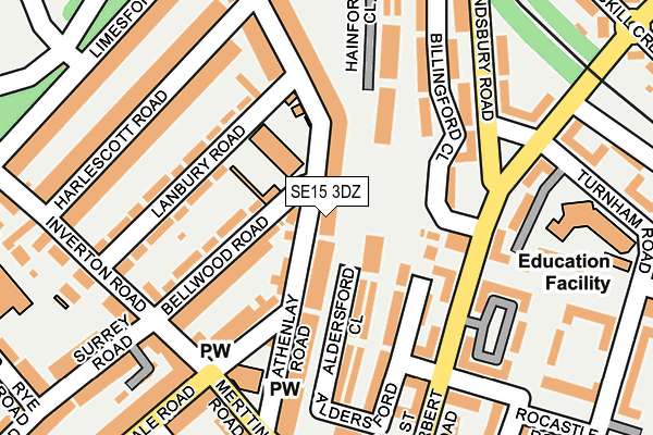 SE15 3DZ map - OS OpenMap – Local (Ordnance Survey)