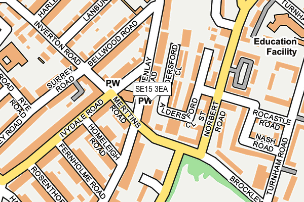 SE15 3EA map - OS OpenMap – Local (Ordnance Survey)