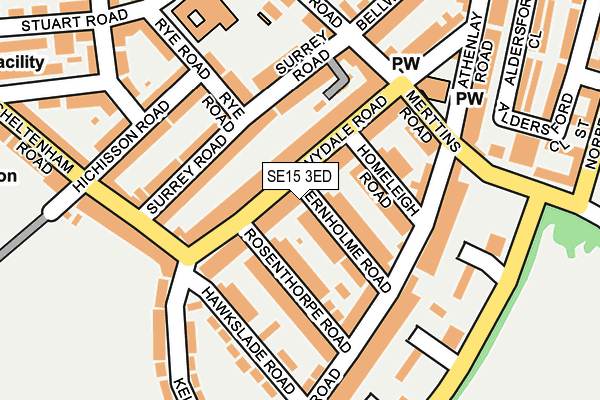 SE15 3ED map - OS OpenMap – Local (Ordnance Survey)