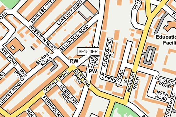 SE15 3EP map - OS OpenMap – Local (Ordnance Survey)