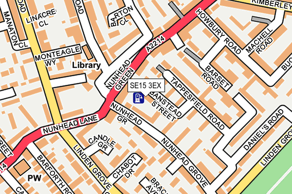 SE15 3EX map - OS OpenMap – Local (Ordnance Survey)