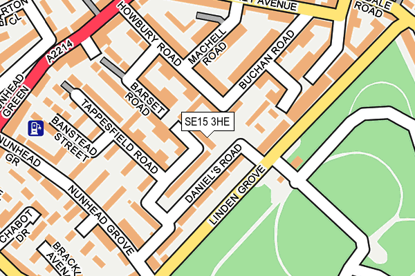 SE15 3HE map - OS OpenMap – Local (Ordnance Survey)