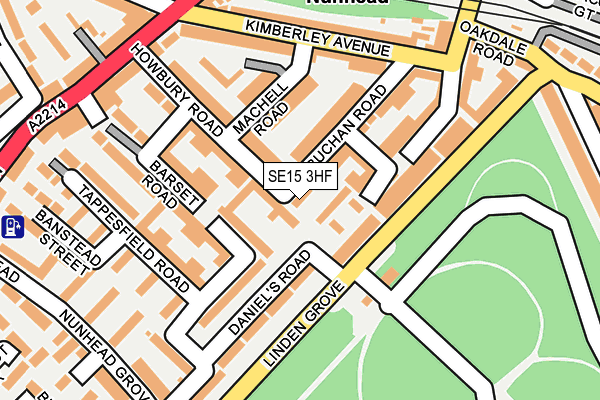 SE15 3HF map - OS OpenMap – Local (Ordnance Survey)