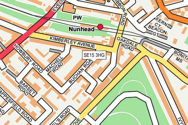 SE15 3HG map - OS OpenMap – Local (Ordnance Survey)