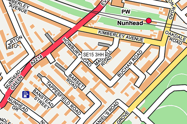 SE15 3HH map - OS OpenMap – Local (Ordnance Survey)