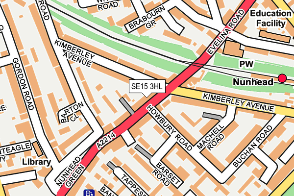 SE15 3HL map - OS OpenMap – Local (Ordnance Survey)