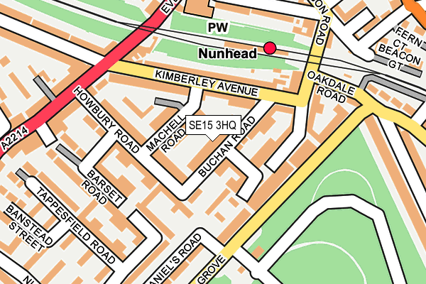SE15 3HQ map - OS OpenMap – Local (Ordnance Survey)