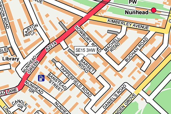 SE15 3HW map - OS OpenMap – Local (Ordnance Survey)