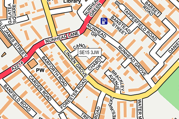 SE15 3JW map - OS OpenMap – Local (Ordnance Survey)