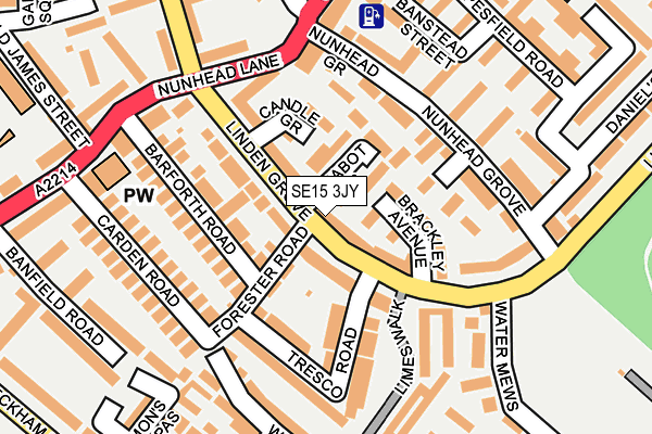 SE15 3JY map - OS OpenMap – Local (Ordnance Survey)