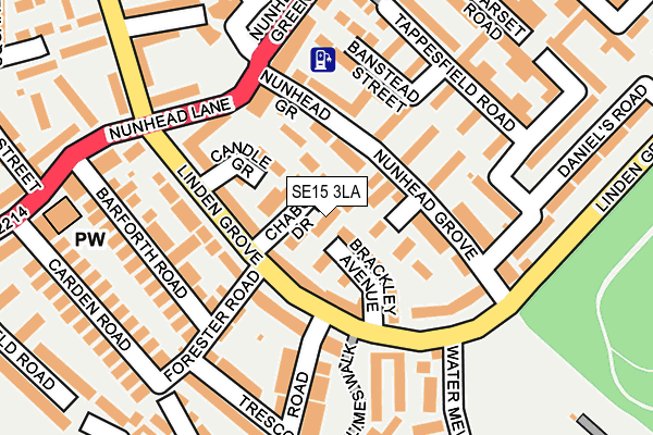 SE15 3LA map - OS OpenMap – Local (Ordnance Survey)