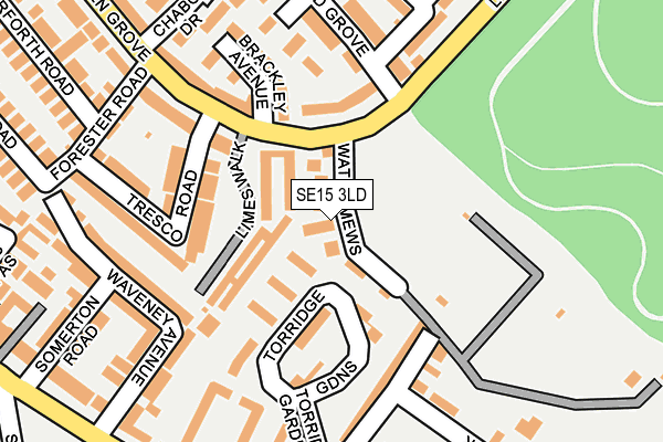 SE15 3LD map - OS OpenMap – Local (Ordnance Survey)