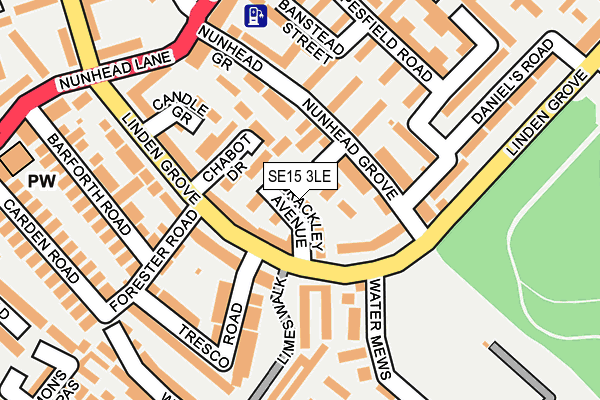SE15 3LE map - OS OpenMap – Local (Ordnance Survey)