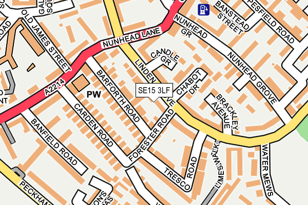 SE15 3LF map - OS OpenMap – Local (Ordnance Survey)