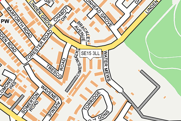 SE15 3LL map - OS OpenMap – Local (Ordnance Survey)
