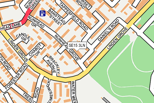SE15 3LN map - OS OpenMap – Local (Ordnance Survey)