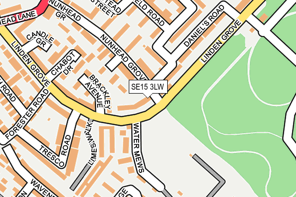 SE15 3LW map - OS OpenMap – Local (Ordnance Survey)