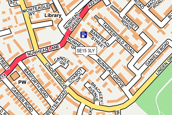 SE15 3LY map - OS OpenMap – Local (Ordnance Survey)