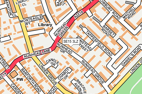 SE15 3LZ map - OS OpenMap – Local (Ordnance Survey)