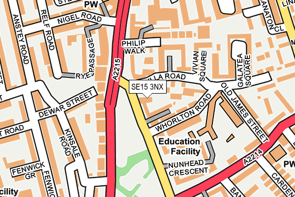 SE15 3NX map - OS OpenMap – Local (Ordnance Survey)
