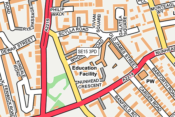 SE15 3PD map - OS OpenMap – Local (Ordnance Survey)
