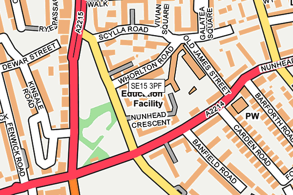 SE15 3PF map - OS OpenMap – Local (Ordnance Survey)