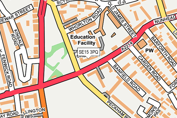SE15 3PQ map - OS OpenMap – Local (Ordnance Survey)