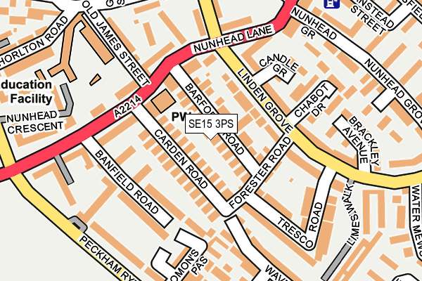 SE15 3PS map - OS OpenMap – Local (Ordnance Survey)