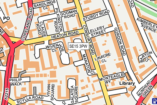 SE15 3PW map - OS OpenMap – Local (Ordnance Survey)
