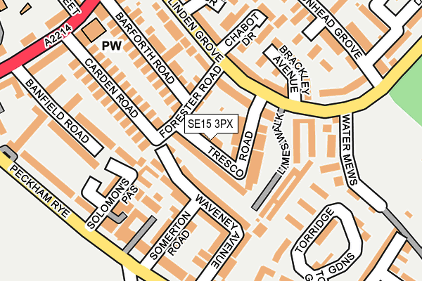 SE15 3PX map - OS OpenMap – Local (Ordnance Survey)