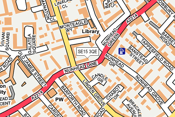 SE15 3QE map - OS OpenMap – Local (Ordnance Survey)