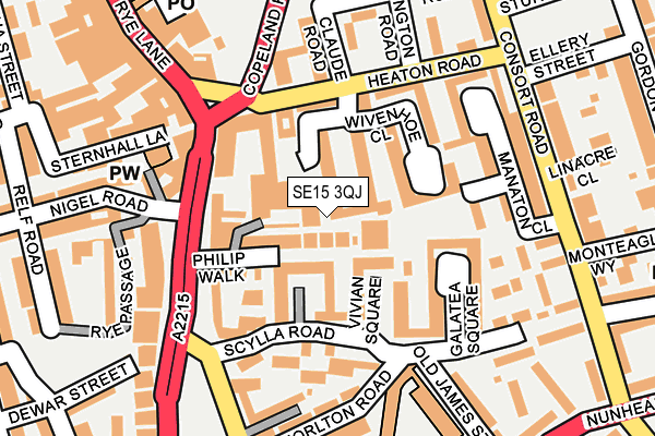 SE15 3QJ map - OS OpenMap – Local (Ordnance Survey)