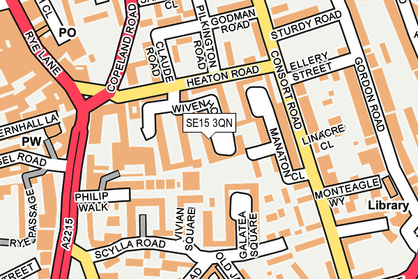 SE15 3QN map - OS OpenMap – Local (Ordnance Survey)